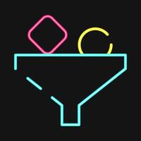 Icon filter. Internet network elements. Icon in neon style. vector