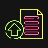 Icon upload. Internet network elements. Icon in neon style. vector