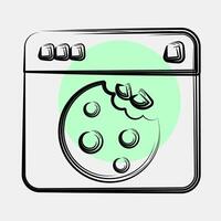 Icon cookies. Internet network elements. Icon in color spot style. vector