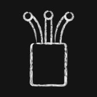 Icon optical fiber. Internet network elements. Icon in chalk style. vector