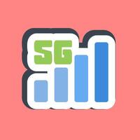 Sticker 5g. Internet network elements. vector