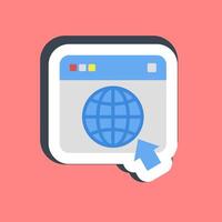 Sticker browser. Internet network elements. vector