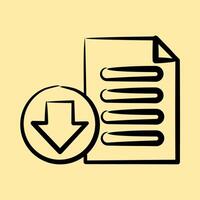 Icon download. Internet network elements. Icon in hand drawn style. vector