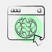 Icon browser. Internet network elements. Icon in color spot style. vector