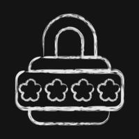 Icon password. Internet network elements. Icon in chalk style. vector