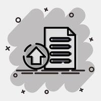 Icon upload. Internet network elements. Icon in comic style. vector