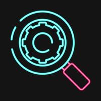 Icon search engine. Internet network elements. Icon in neon style. vector