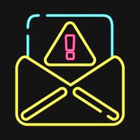 Icon spam. Internet network elements. Icon in neon style. vector