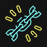 Icon url. Internet network elements. Icon in neon style. vector