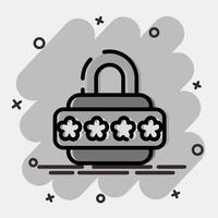 Icon password. Internet network elements. Icon in comic style. vector