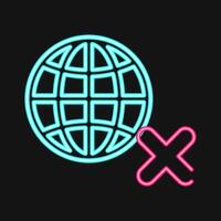 Icon no internet. Internet network elements. Icon in neon style. vector