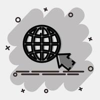 Icon internet. Internet network elements. Icon in comic style. vector