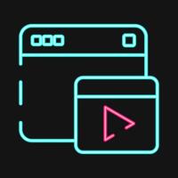 Icon ads. Internet network elements. Icon in neon style. vector