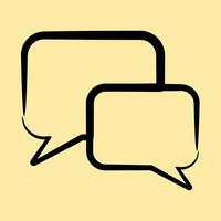 Icon chat. Internet network elements. Icon in hand drawn style. vector