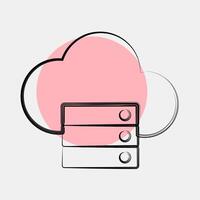 Icon cloud storage. Internet network elements. Icon in color spot style. vector