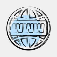 Icon domain name. Internet network elements. Icon in color spot style. vector