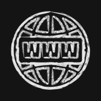 Icon domain name. Internet network elements. Icon in chalk style. vector