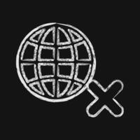 Icon no internet. Internet network elements. Icon in chalk style. vector