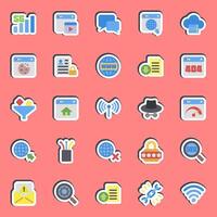 Sticker set of internet. Internet network elements. vector