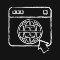 Icon browser. Internet network elements. Icon in chalk style. vector