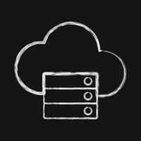 Icon cloud storage. Internet network elements. Icon in chalk style. vector