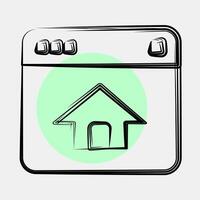 Icon homepage. Internet network elements. Icon in color spot style. vector