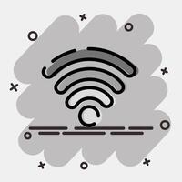 Icon wifi. Internet network elements. Icon in comic style. vector