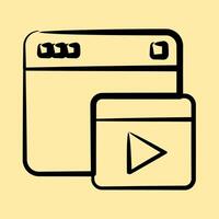 Icon ads. Internet network elements. Icon in hand drawn style. vector