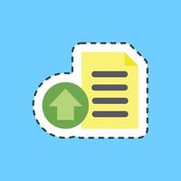 Cutting line sticker upload. Internet network elements. vector