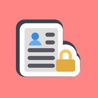 Sticker data protection. Internet network elements. vector