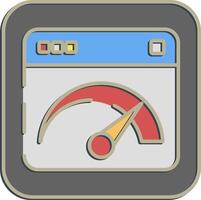 Icon internet speed. Internet network elements. Icon in embossed style. vector