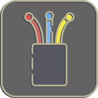 Icon optical fiber. Internet network elements. Icon in embossed style. vector