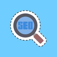 Cutting line sticker seo. Internet network elements. vector