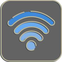 Icon wifi. Internet network elements. Icon in embossed style. vector