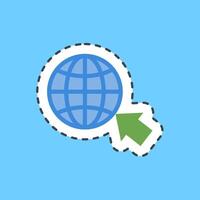 Cutting line sticker internet. Internet network elements. vector