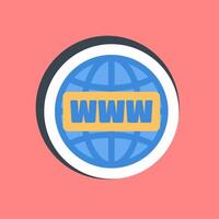 Sticker domain name. Internet network elements. vector