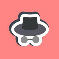 Sticker incognito mode. Internet network elements. vector