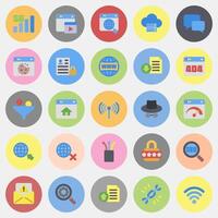 Icon set of internet. Internet network elements. Icon in color mate style. vector