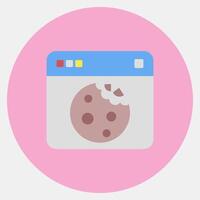 Icon cookies. Internet network elements. Icon in color mate style. vector