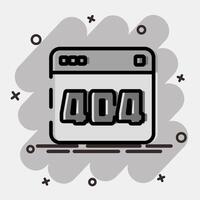 Sticker error 404. Internet network elements. vector