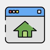 Icon homepage. Internet network elements. Icon in filled line style. vector