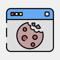 Icon cookies. Internet network elements. Icon in filled line style. vector
