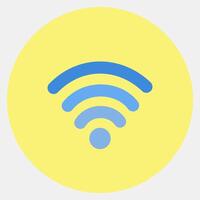 Icon wifi. Internet network elements. Icon in color mate style. vector
