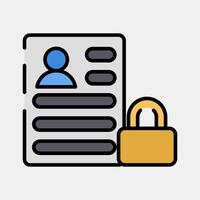 Icon data protection. Internet network elements. Icon in filled line style. vector