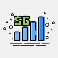 Icon 5g. Internet network elements. Icon in MBE style. vector