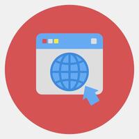 Icon browser. Internet network elements. Icon in color mate style. vector