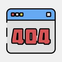 Icon error 404. Internet network elements. Icon in filled line style. vector