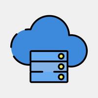 Icon cloud storage. Internet network elements. Icon in filled line style. vector