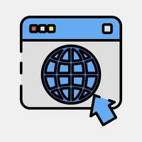 Icon browser. Internet network elements. Icon in filled line style. vector