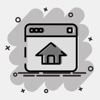 Icon homepage. Internet network elements. Icon in comic style. vector